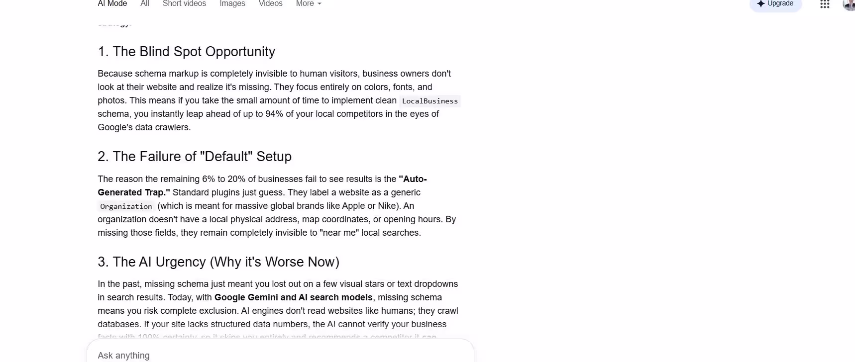 Google 2 — what Google says about schema markup